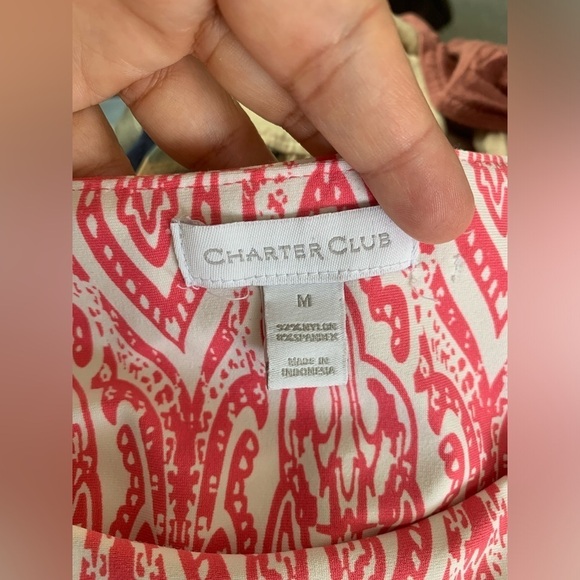 Chater Club Dress Size Medium Color Red and White - Picture 5 of 6